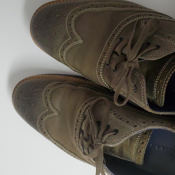Cole Haan 10.5 Olive Green Suede Look Mens Leather - Picture 5 of 13